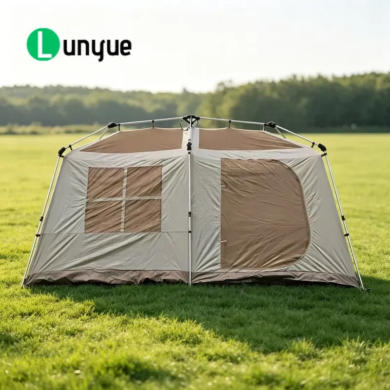 Outdoor Four Season Automatic Camping Tent Foldable Portable Double Layer Oxford Cloth 2 Rooms 1 Hall Sun Protection