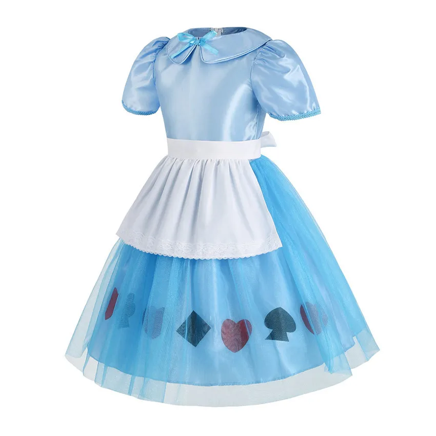 New Girl Alice in Wonderland Costume Girls Carnival Princess Cosplay Lolita Dress Girl Children Halloween Birthday Party Clothes