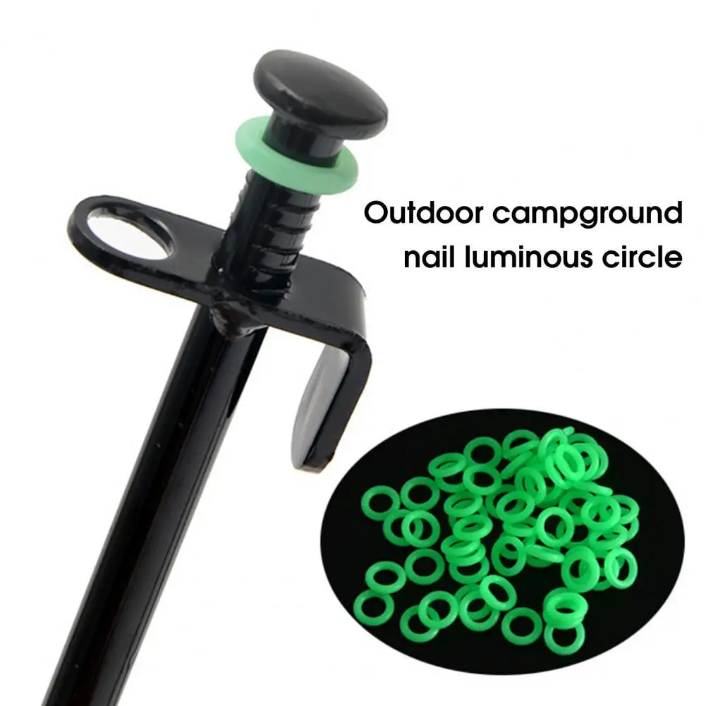 Anillo de silicona fluorescente para uñas, accesorio multifuncional de 30/50 piezas para exteriores, círculo luminoso, tienda de campaña, cortina de cielo