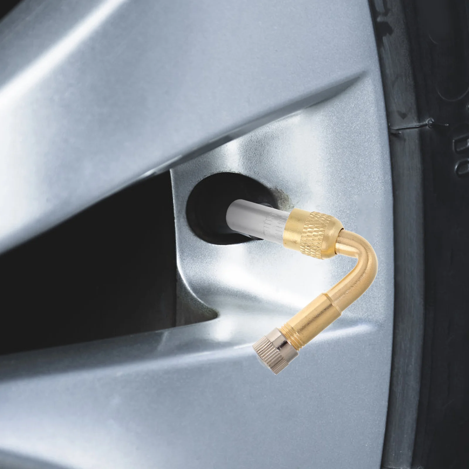 

4 pcs Tire Valve Stem Extender Kit Metal Valve Extension Rod For Car Motorcycle Bicycle Universal Tire Repair Tool