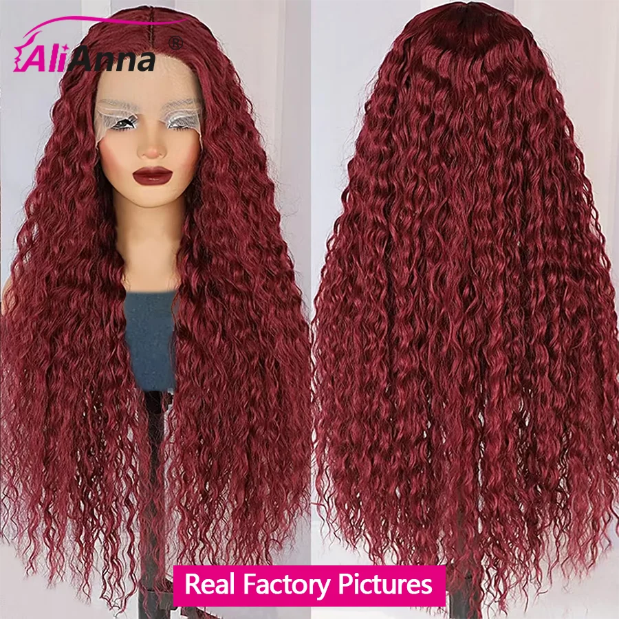 200 Density Burgundy 13x6 Hd Lace Frontal Human Hair Wig 30 Inch Curly Wigs Human Hair Water 99J Brown Colored Human Hair Wigs