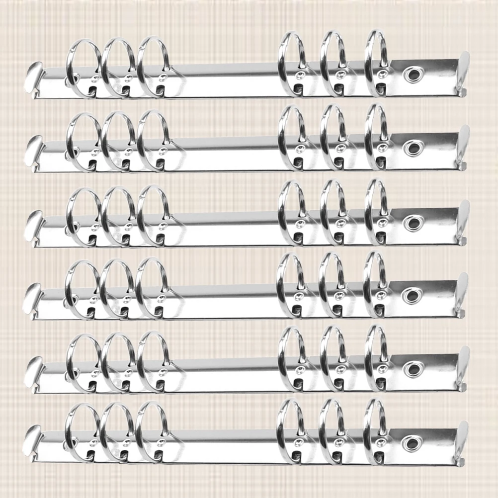 6Pcs Metal Loose Leaf Binder Rings Sturdy File Folder Clips for Office School Business Portable Lightweight Fasten Button