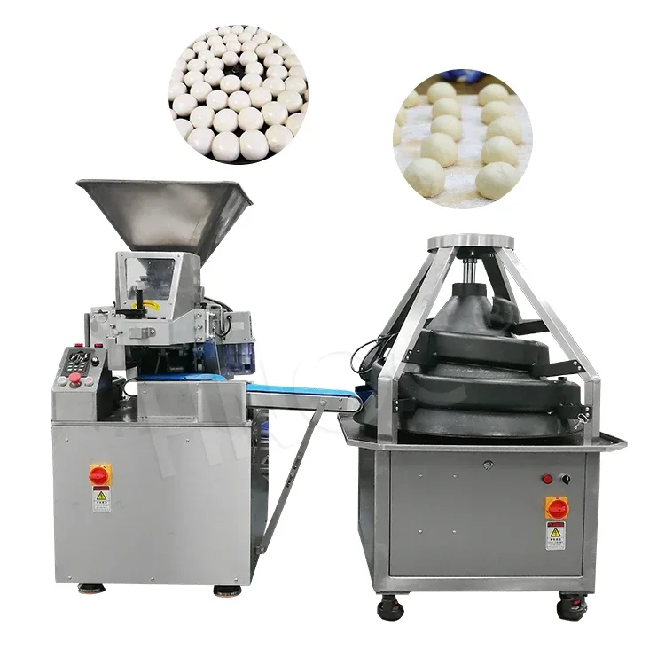 HNOC Volumetric Pita Bread Tortilla Dough Ball Divider Rounder Machine Automatic Dough Divide and Roller Maker