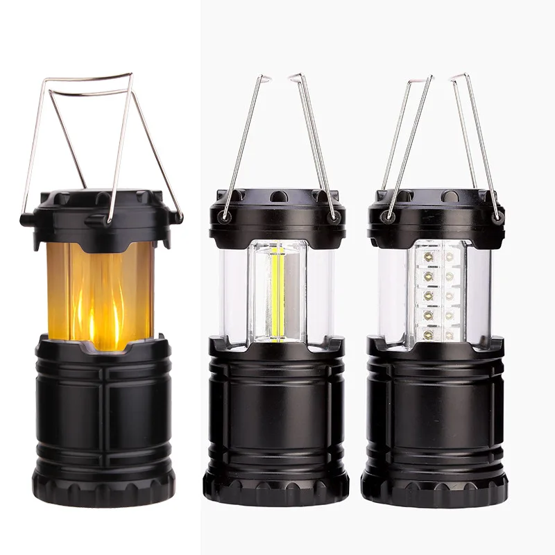 

LED Portable Lantern Telescopic Torch Mini Tent Lamp Waterproof Camping Flashlight 3*AA Battery Operated Emergency Working Light