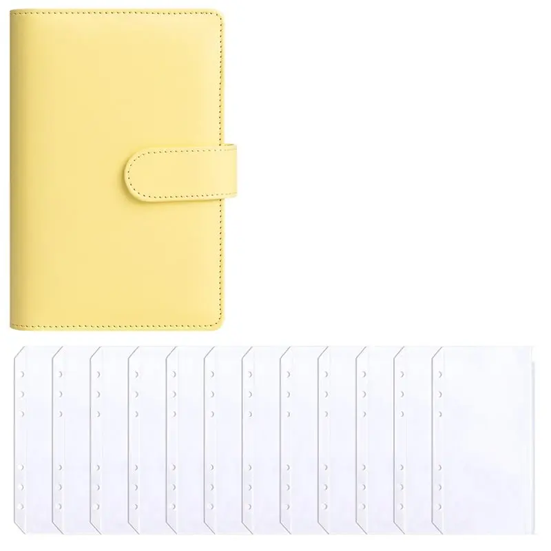 AAAF Multi-Size Photo Protector Antler A6 Kpop Photocard Binder 6-Ring Collector Album, Lemon Yellow
