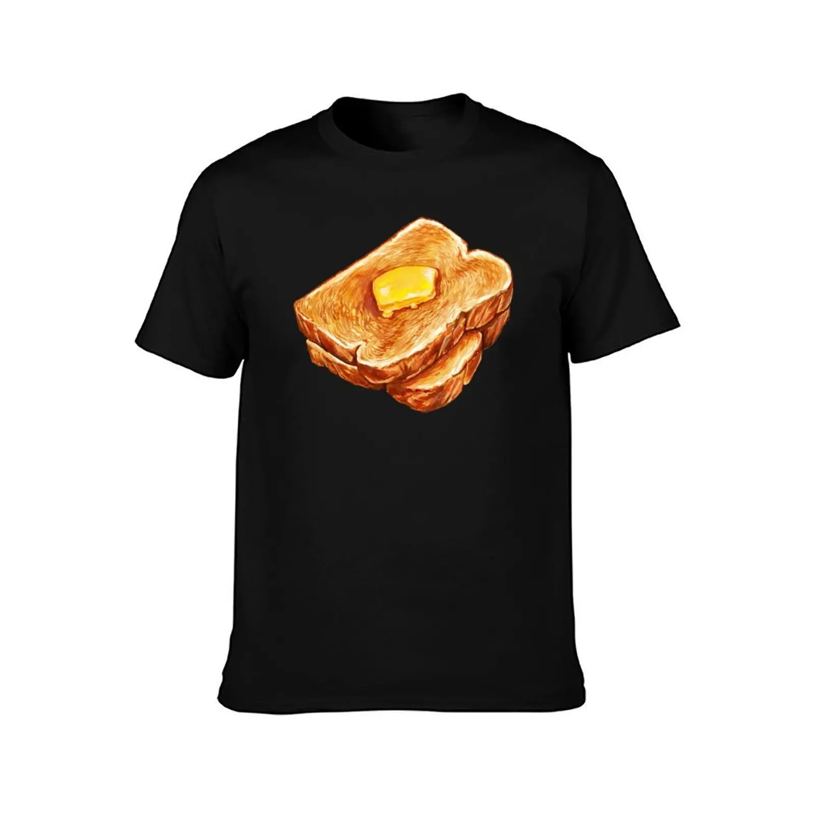 Butter Toast T-Shirt, Summer Casual Cotton Tee, Oversized Streetwear Tops, Vintage Graphic Print, Loose Fit Short Sleeve