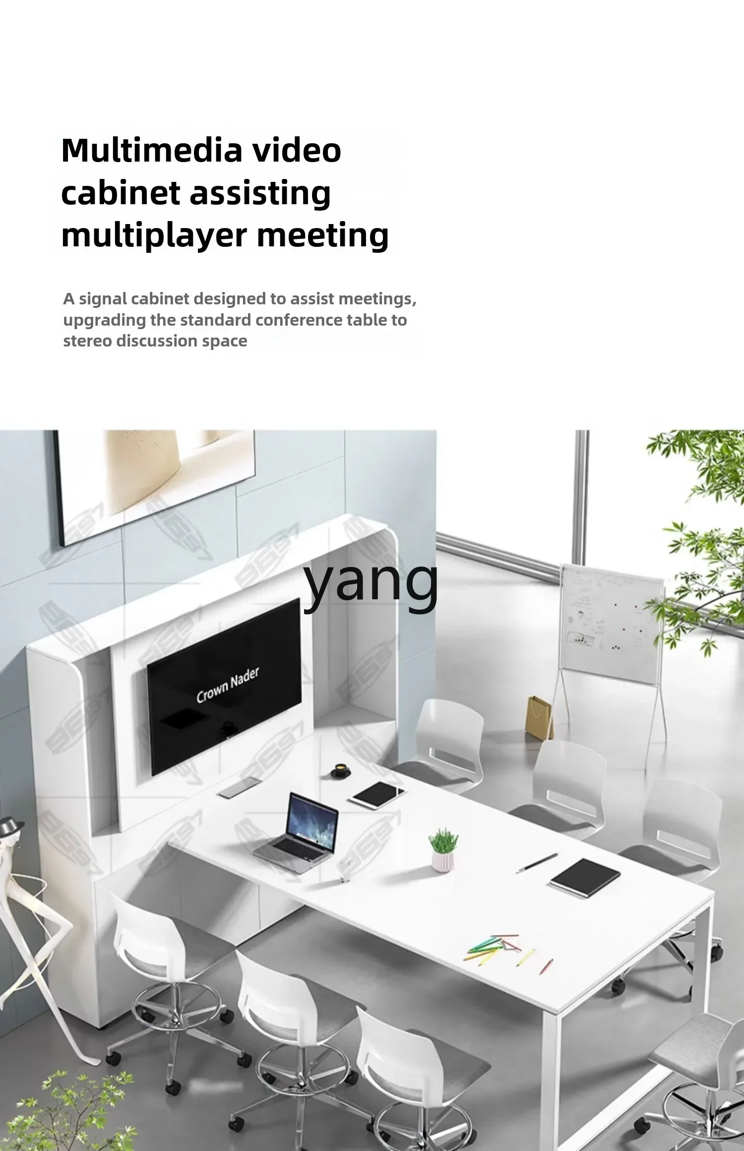 LH semplice e moderno tavolo lungo bianco per formazione, riunioni, TV, sala conferenze, combinazione tavolo e sedia