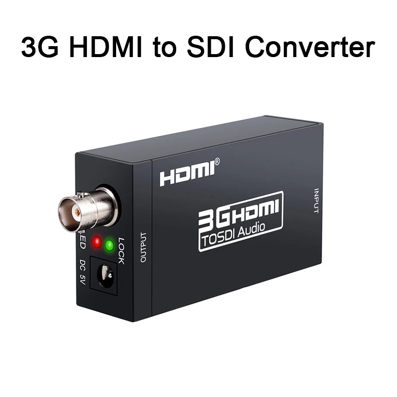 3G HDMI to SDI Converter / SDI to HDMI Adapter Audio HD-SDI/3G-SDI Adapter BNC 1080P DAC Converter for Monitor HDTV