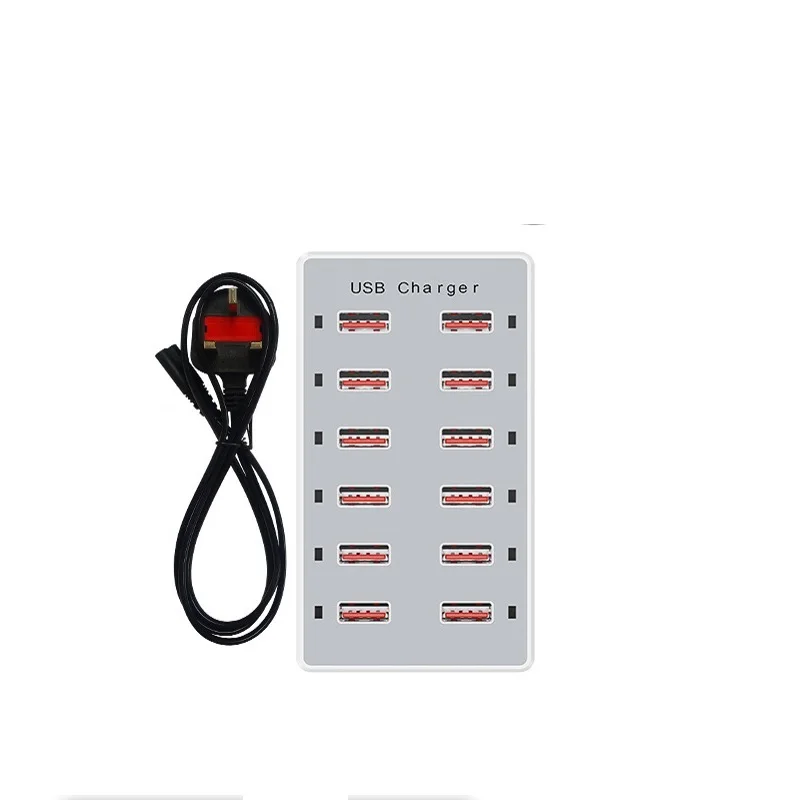 EU US  PLUG 100W 12 Ports Charger 5V 2.4A USB Charger Power Socket phone tablet charging Charger Hub adapter For IPhone Samsung