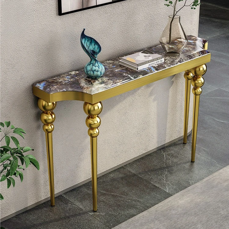 Light luxury microcrystalline entryway table, villa hotel, sintered stone slab, living room partition