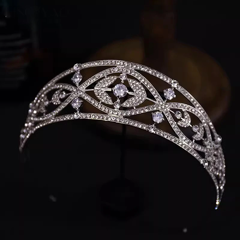 CC Queen Crowns Women Hair Accessories Bridal Headdress Engagement Vintage Style Crown Wedding Headpiece Crystal Tiaras HS205