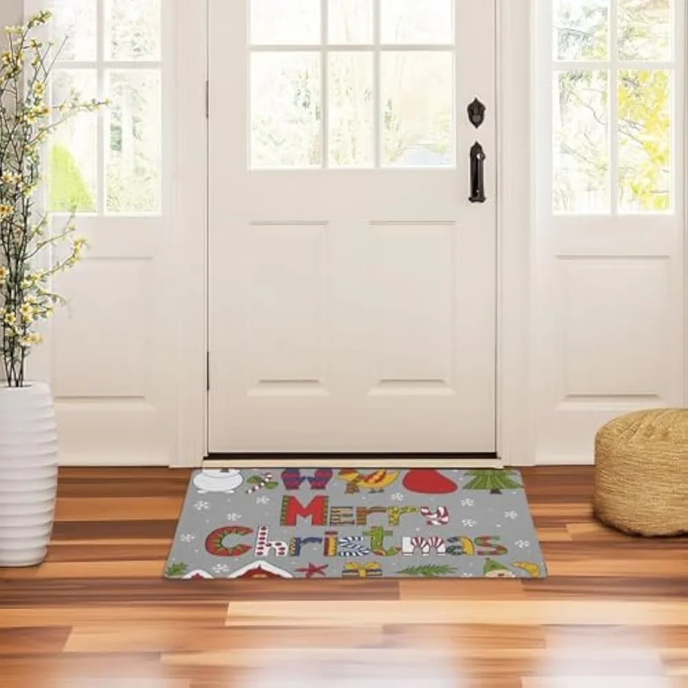 Merry Christmas Doormat: Festive Holiday Home Entrance Mat for Winter Decor, Greetings, Joyful Spirit, and Warmth