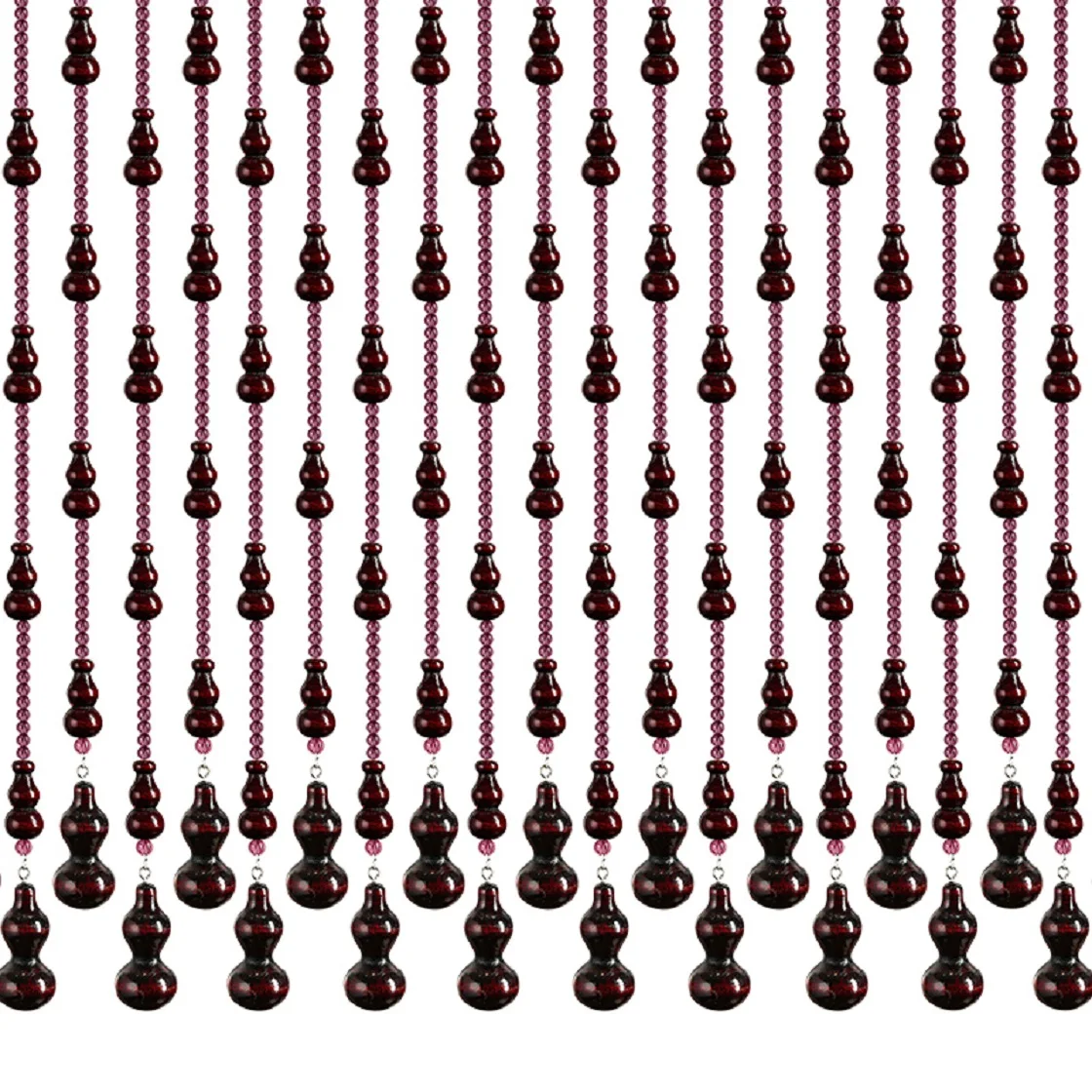 

Peach Wood Calabash Bead Curtain, Door to Door Partition, Hallway Decoration, Hole Free