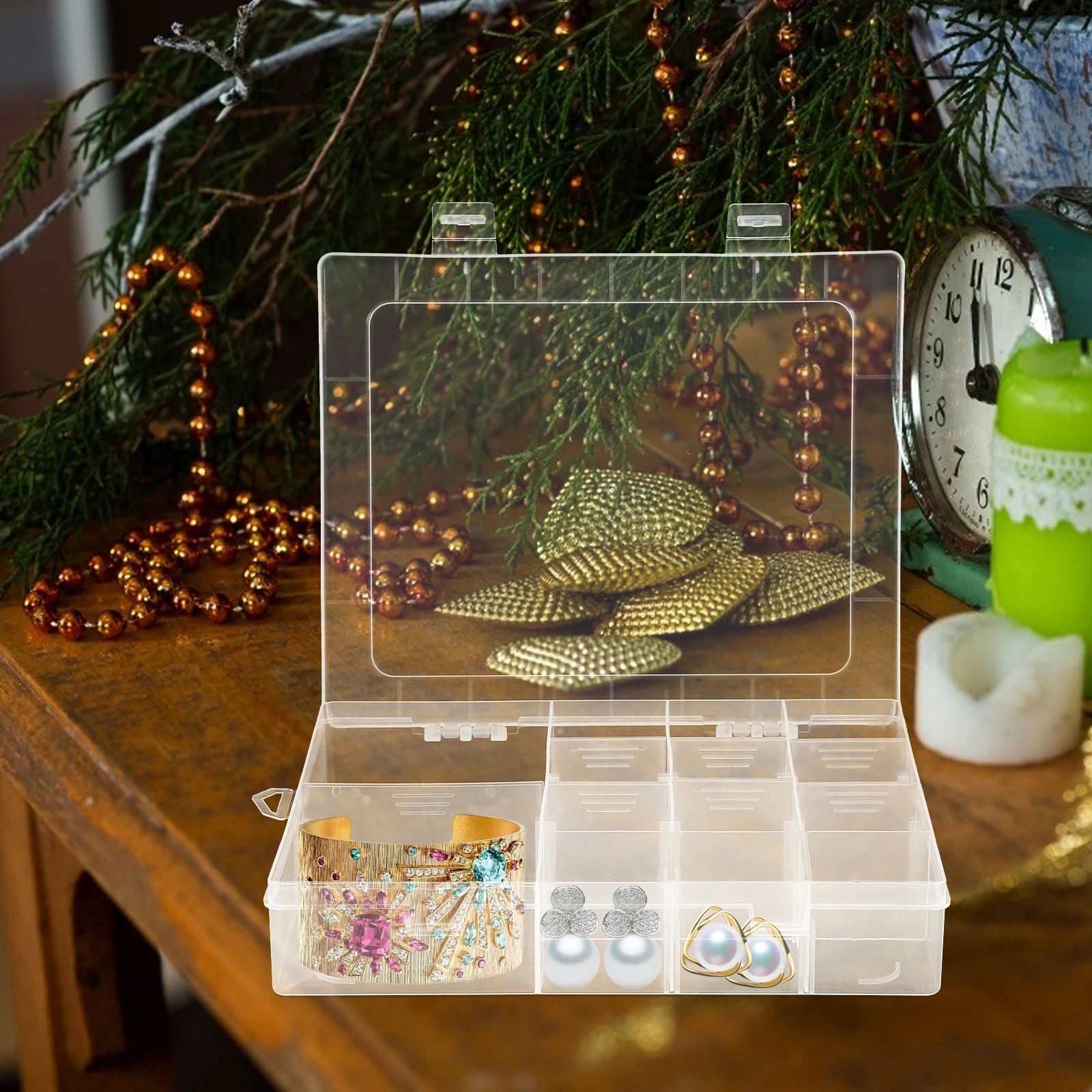 

Transparent Boxes Bead Containers Candy Organizers Storage Compartments Durable Plastic Grid Medicine Box Small Compartment