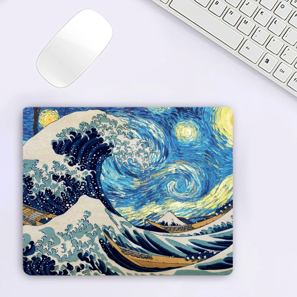 The Great Wave Art F Mousepad kantor besar Mouse Mat PC permainan komputer Keyboard kecil tikar karet antiselip Mouse Mat