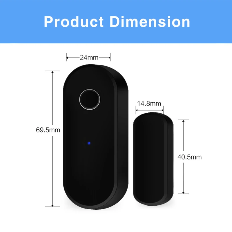 Tuya Zigbee Door Sensor Black Smart Home Window Detector APP Control Works With Zigbee Hub Automation