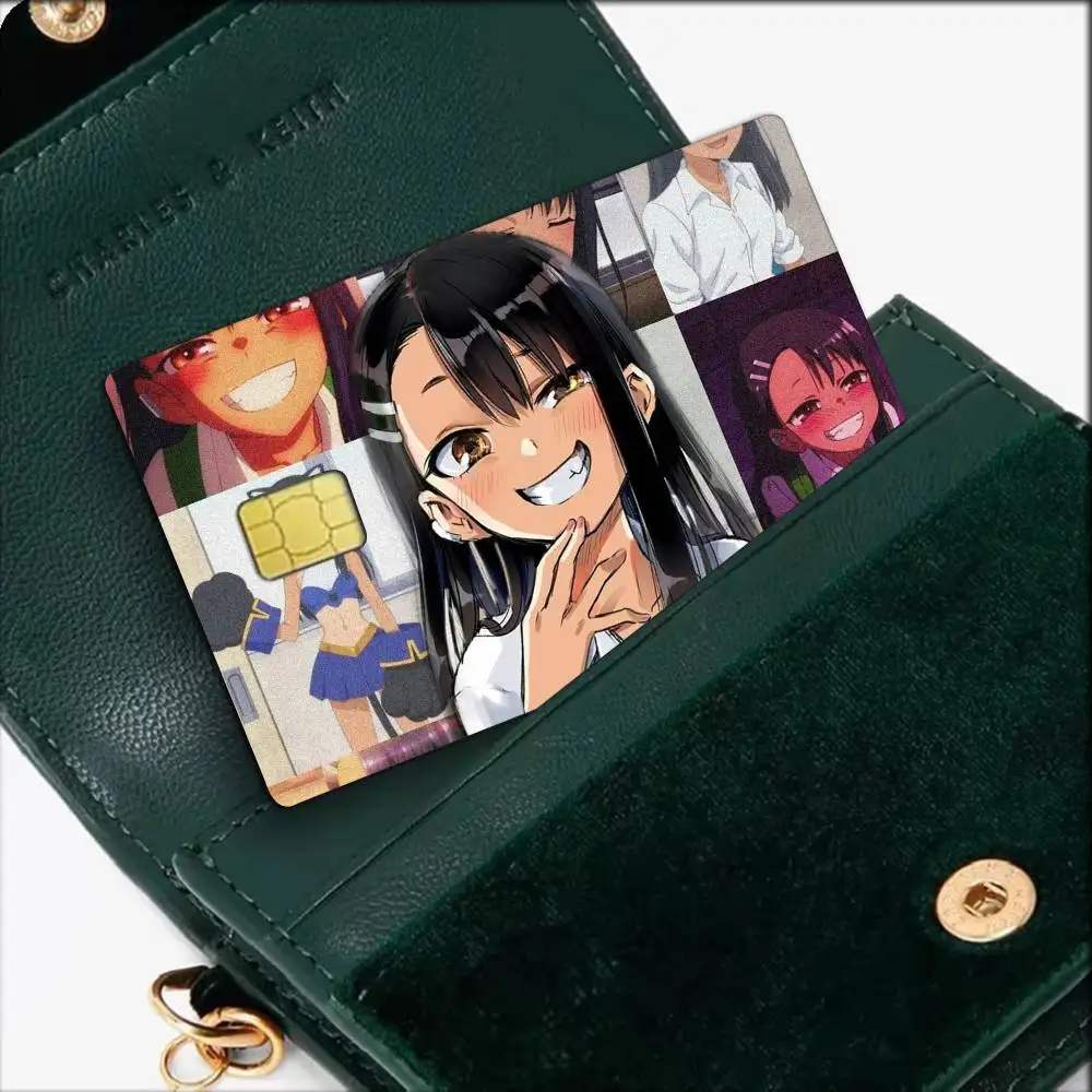 1pc Nagatoro Hayase Anime Waterproof Film Skin Cover Credit Card Stickers Debit Front Bank Bus Pass