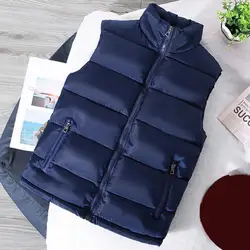 Men Waistcoat Stand Collar Sleeveless Vest Coat with Pockets Zipper Closure Warm Comfortable Down Waistcoat