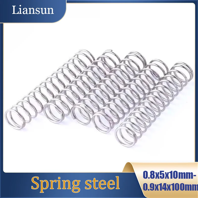 Cylindrical Helical Compression Spring 0.8x5x10mm - 0.9x14x100mm Nickel-Plated High-Strength Small Compression Spring Steel