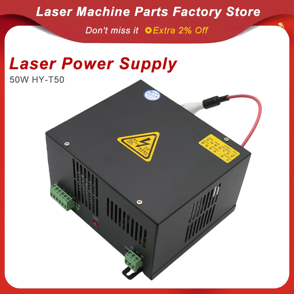 

50W CO2 Laser Power Supply for CO2 Laser Engraving Cutting Machine HY-T50 T / W Series