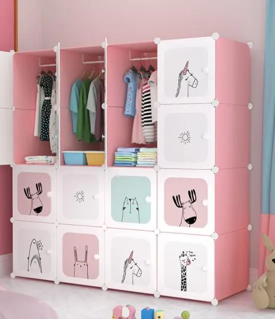 

Eco-Friendly Sturdy Children Plastic Wardrobes For Clothes Baby Wardrobe Cabinet