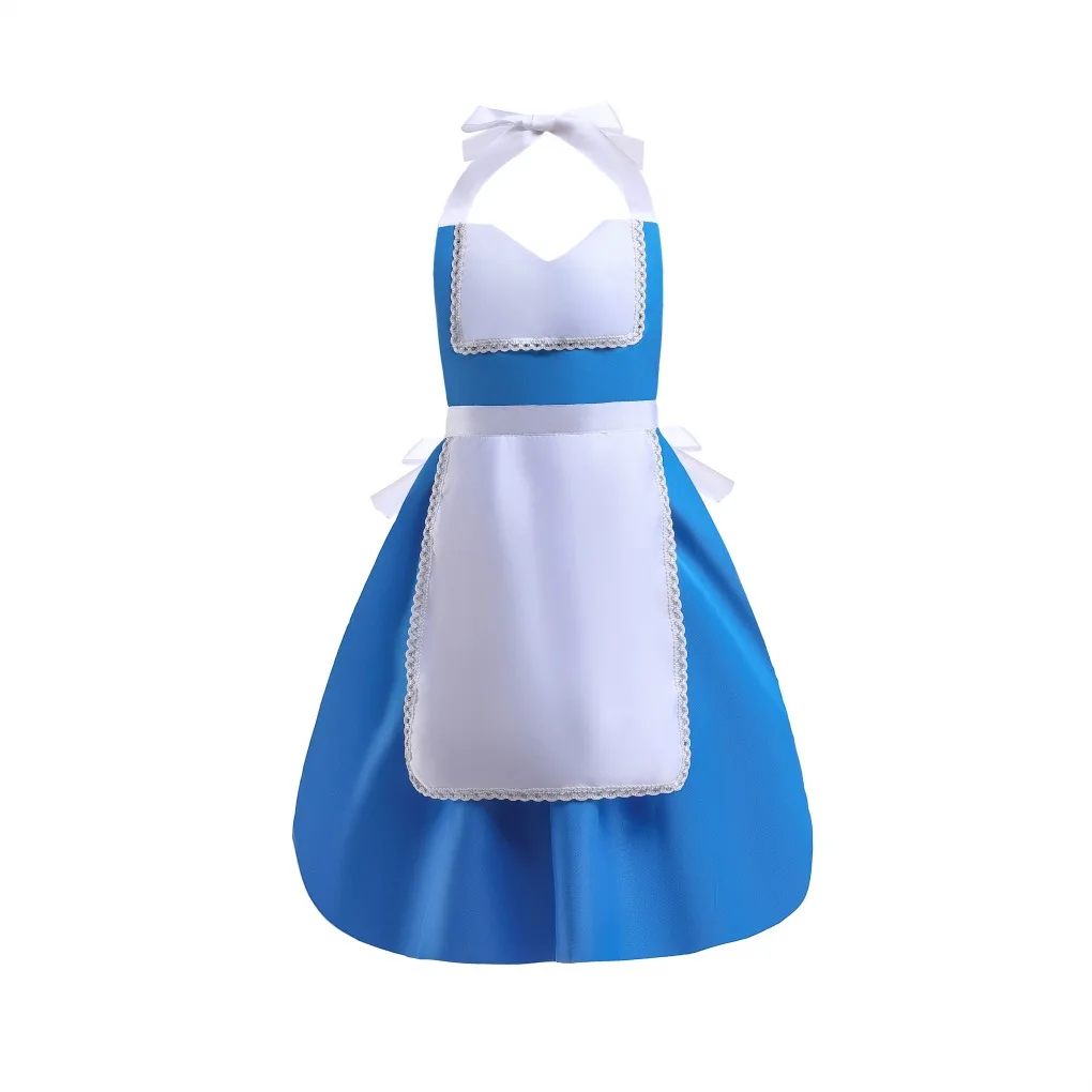 Elsa Cosplay Parent-child Apron Dress Creative Party Cooking Painting Baking Pinafore Princess Girls Costume view 3