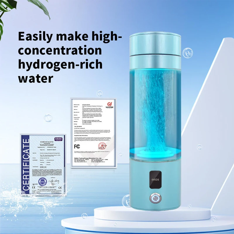 جديد الهيدروجين القلوية شرب تصفية المياه الهيدروجين زجاجة ماء PEM مولد الهيدروجين زر اللمس كوب ماء المؤين الصحي