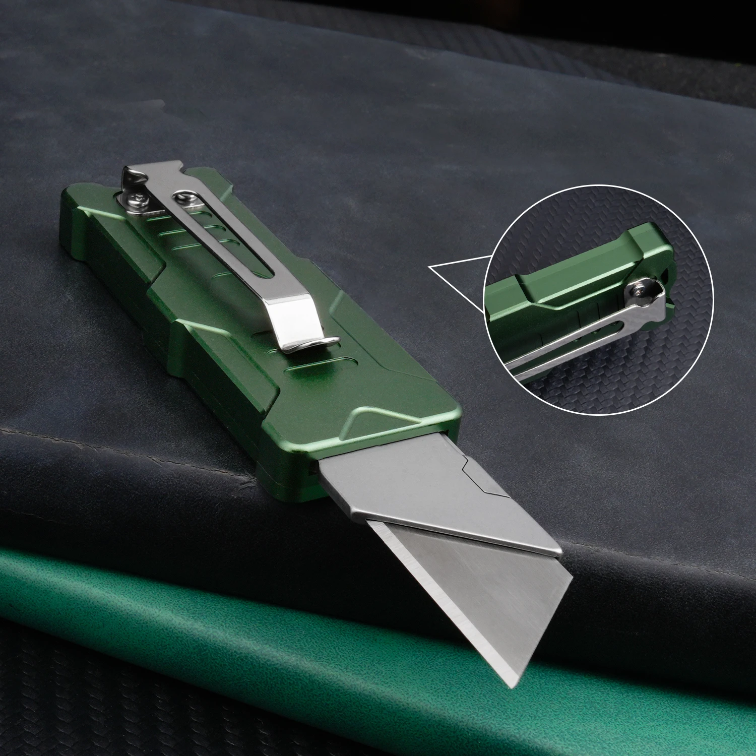 Aluminum Alloy Utility Knife Multitool EDC Tool Home DIY Paper Cutter Pocket Tool Outdoor Camping Equipped with 10 Sharp blades