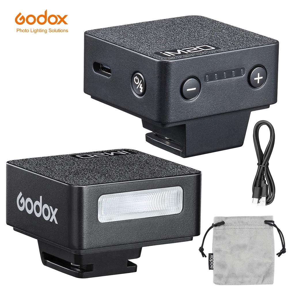 Godox iM20 iM22 iFlash Mini Manual Camera Flash for Various Camera Models 5 Output Levels of Power Universal Hot Shoe Mount