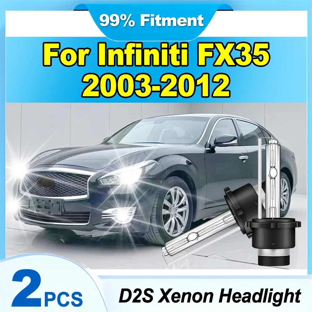 

2PCS Plug And Play Front Lights Xenon Headlight Car Lights D2S 12V 24V Xenon Lamps 6000K Super White For Infiniti FX35 2003-2012