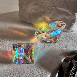 Color Prism Gemstone Diamond Ornaments Moonlight Stone Princess Square Cut Gemstone Sun Catcher Dice Polyhedral Prism