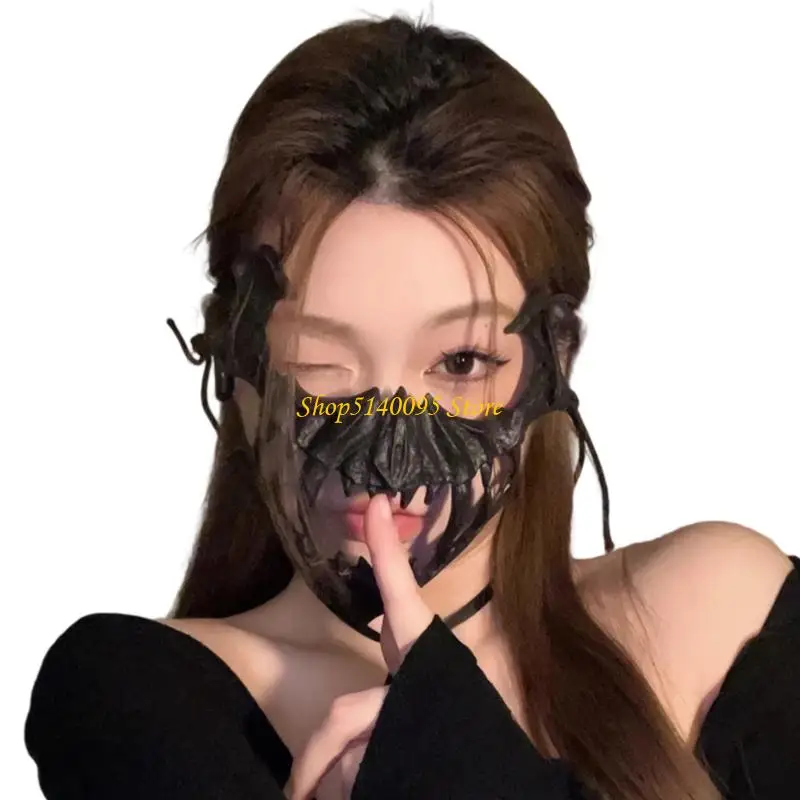 DXAE Demi-visage Crâne Masque Halloween Cosplay Costume Effrayant Nue Crâne Masque Adulte Enfants