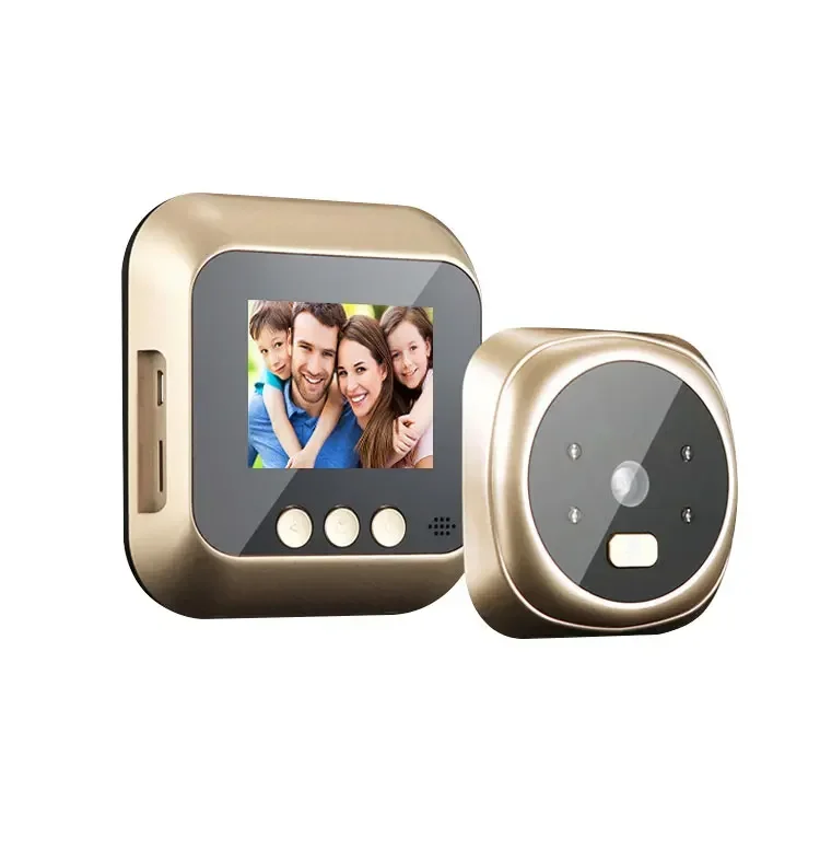 

Дверной звонок с цифровой дверной камерой, 2,4-дюймовое видео, глазок под углом обзора 160 градусов, наружный дверной звонок, видеоглазок