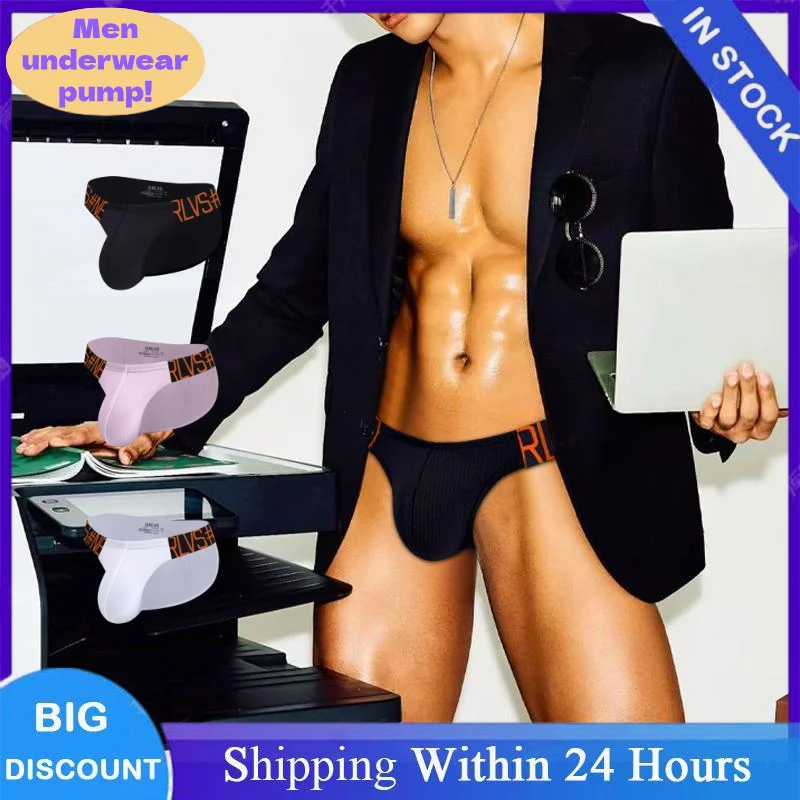 Men's Cotton Briefs Low Waist Triangular Underwear Skin-Friendly Breathable Sweat-Absorbing Panties for Sports and Fitness
