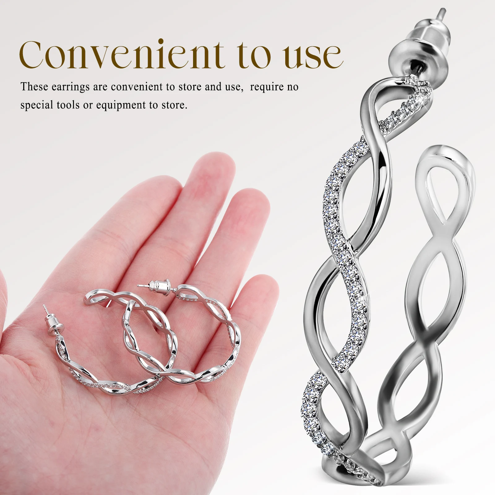 

Small Hoop Earrings Women Sterling Silver for Girls Metallic with Spring Buckle Dangle