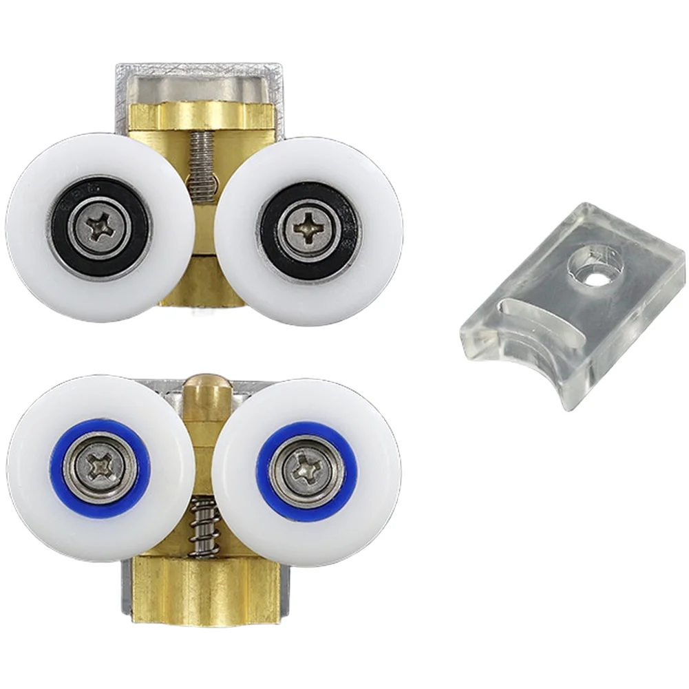 Bathroom Glass Door Roller Wheels 26mm Adjustable Design Upper Screw Lower Spring Self Adjusting for 5-8mm Thick Glass