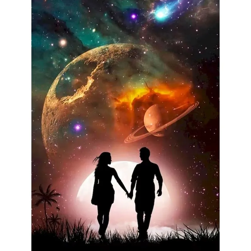 

CHENISTORYNO Moon Landsape Paint By Numbers For Adults On Canvas Tree Painting Numbers Frame Unique Gift Home Decoration