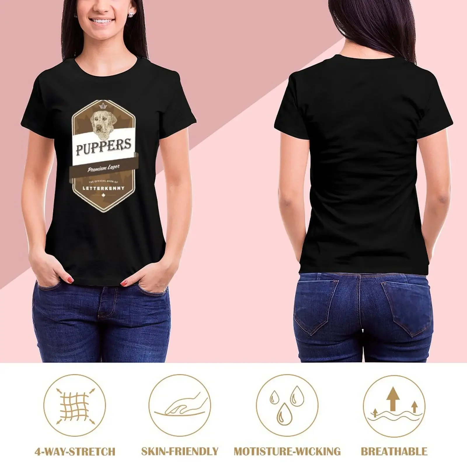 puppers beer T-Shirt sports fans plus sizes plus size tops summer clothes t-shirts for Women graphic tees funny