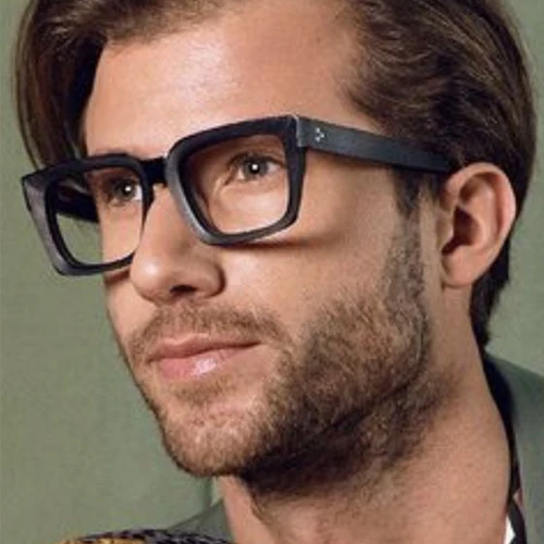 Imagen 2 del producto Gafas de lectura cuadradas clásicas para hombre, lentes otópticos negros de marca a la moda, monturas para anteojos recetados para hombre, gafas 0 ~ + 3,00