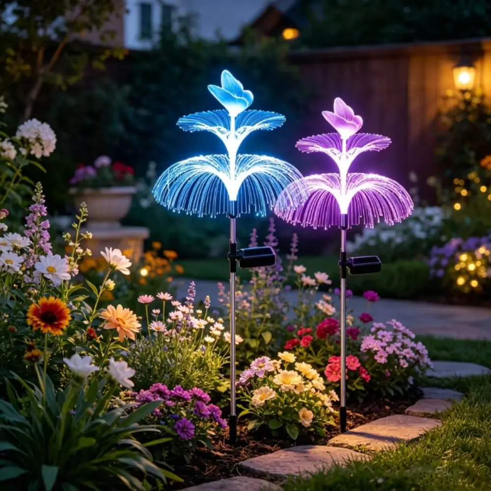 New Colorful Solar Jellyfish Lamp Waterproof High Quality Jellyfish Lawn Light Ground Insertion Outdoor Solar Light Outdoor view 5