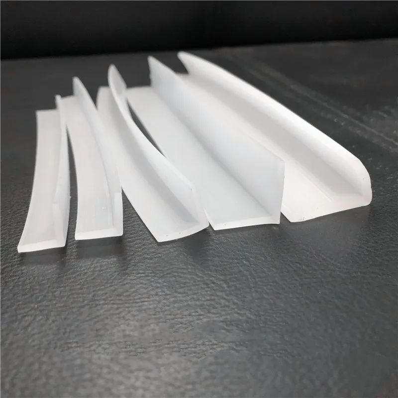 

Custom Solid Silicone Rubber Seals Strip L Bar Angle Corner Protecor Collision Avoidance Gasket Translucent Transparent White