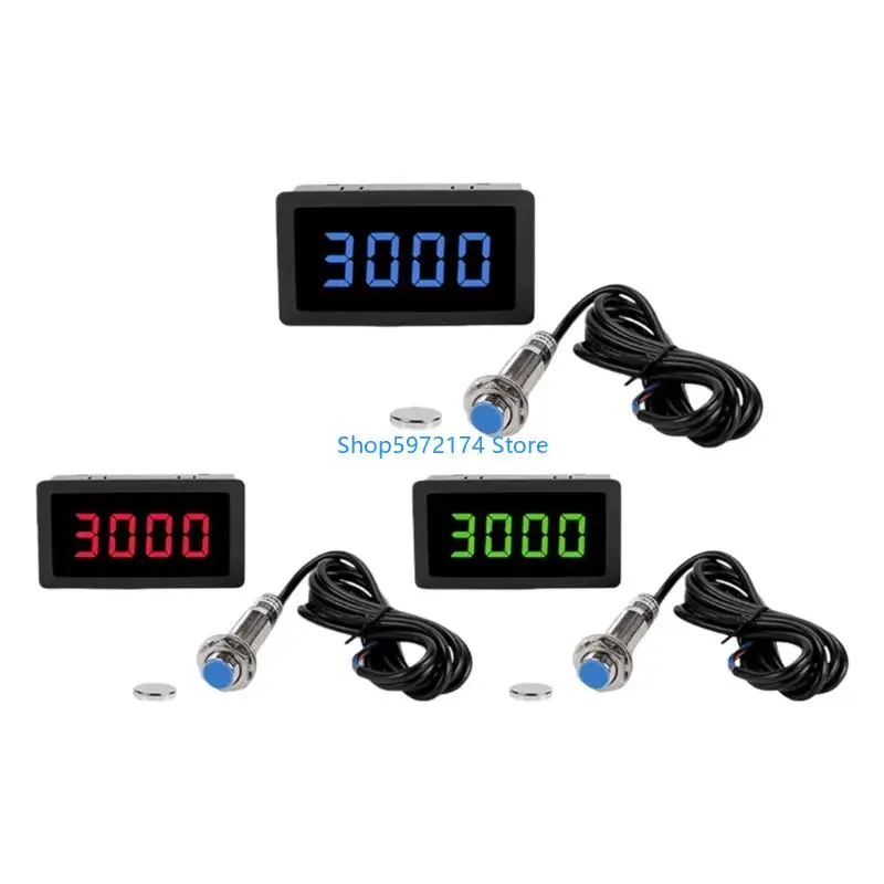 Y3NB Digital Display Tachometer High Accuracy Hall Sensors Small Design Wide Compatibility for Motor Speed Measurement