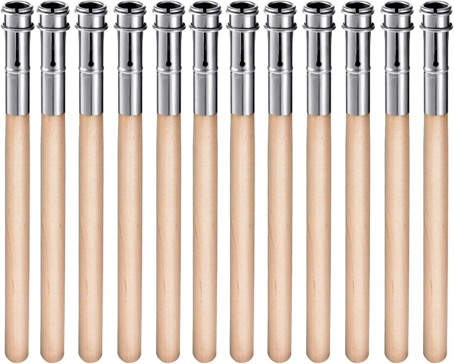 

12 деревянных удлинителей для карандашей с алюминиевой ручкой для художественных, школьных и офисных принадлежностей