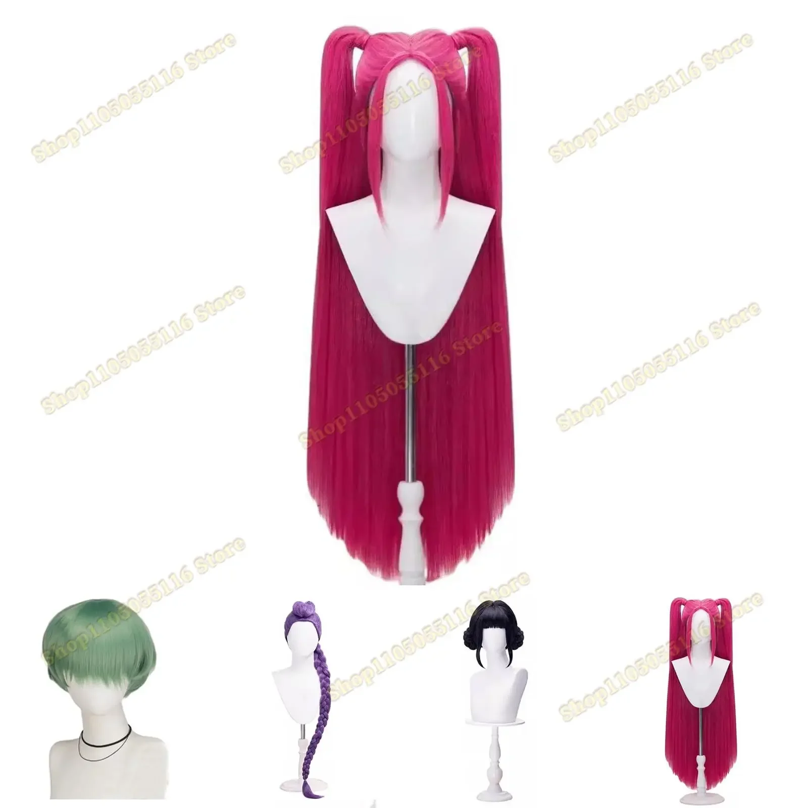 Demon Hunters kostuum cosplay pruik anime Zoey Mira pruiken lang steil haar accessoire voor vrouwen, Halloween accessoires prop