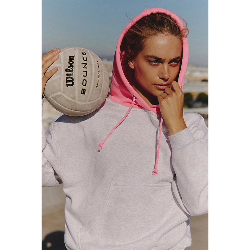 Mode épissage couleurs automne hiver capuche femmes à capuche ample manteau décontracté sweat veste Streetwear surdimensionné sweats à capuche pull