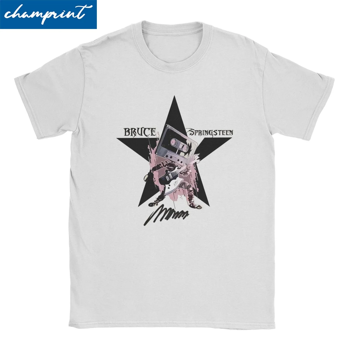 

Men Women's T-Shirt Bruce E Street Band Springsteen Funny Cotton Tees Short Sleeve Heartland Rock T Shirt Crewneck Tops Gift