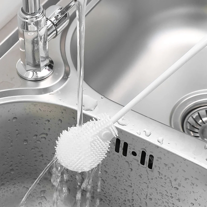 Picture 6: Silicone Bottle Brush Cup Brush Long Handle Bottle Cleaning Brush Head Foldableable No Dead Angle Multifunctional Cleaning Cup