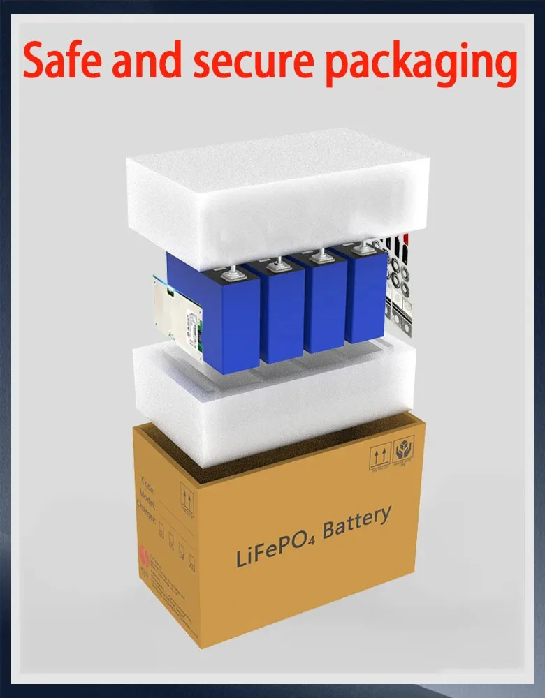 Batterie solaire au lithium LiFePO4, 4 pièces, 3.2V, 100Ah, 24V, 48V