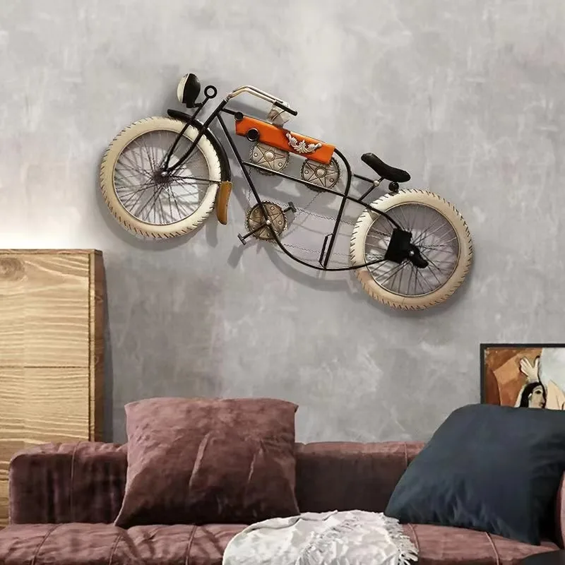 109x49cm Creative Room Bicycle Decorations Wrought Iron Wall Hangings Retro Industrial Wall Hangings