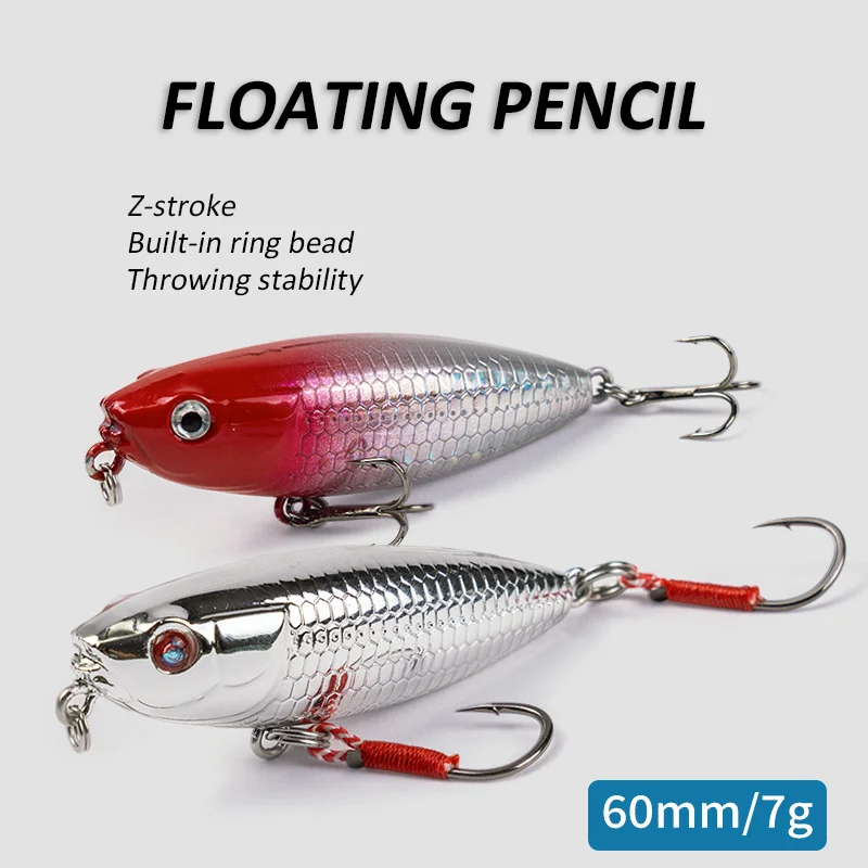 1Pcs Z-Claw Floating Pencil Bait 6cm 7g Wobblers Topwater Crankbait Lures Artificiais Hard Bait Surface Stickbait Bass Wobblers